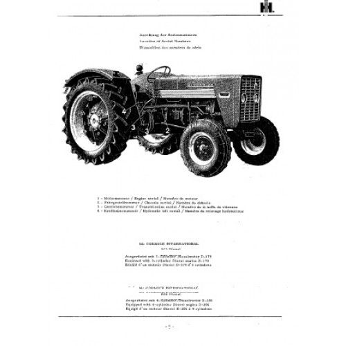 McCormick International 523 & 624 Diesel Tractor Operators Instruction Manual 