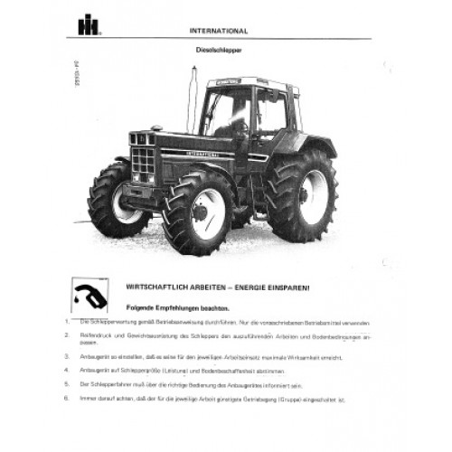 IHC Betriebsanleitung Schlepper 1255 1455 Traktor Bedienungsanleitung 