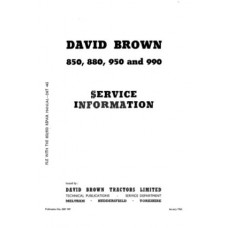 David Brown 850 880 950 990 Power Assisted Steering  Manual 