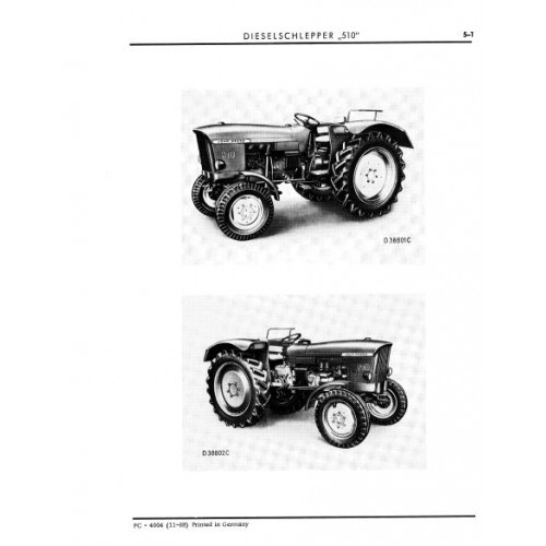 John Deere-Lanz dieselschlepper 510 piezas de recambio lista 